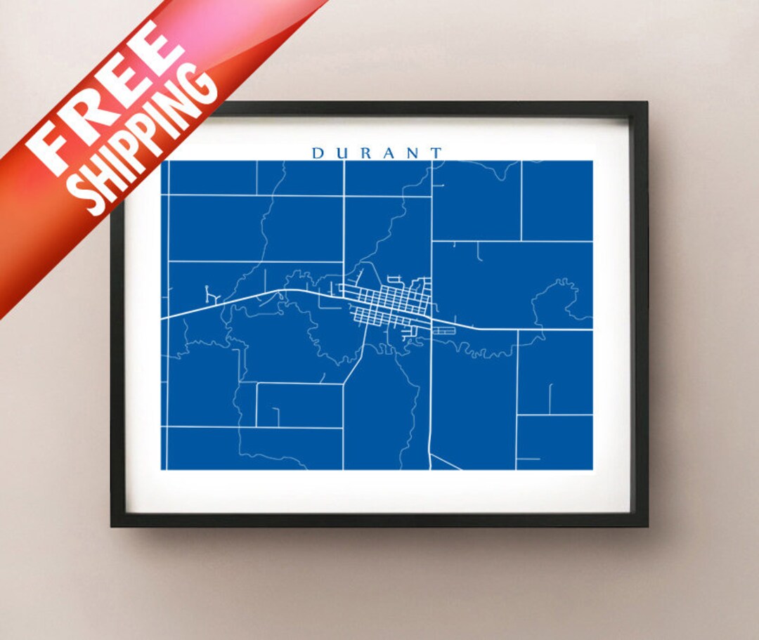 Durant IA Map Print Iowa Art Poster Etsy