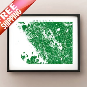 Carte de Muskoka - Affiches de Muskoka Lakes Ontario