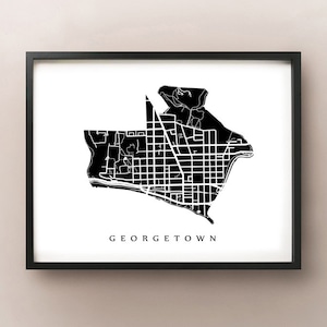 Georgetown Karte - Washington Nachbarschaft Kunstdruck