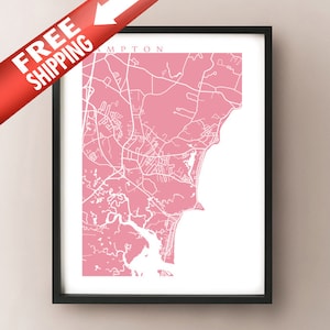 Hampton, NH Karte Drucken - New Hampshire Poster