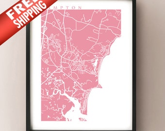 Hampton, NH Map Print - New Hampshire Poster