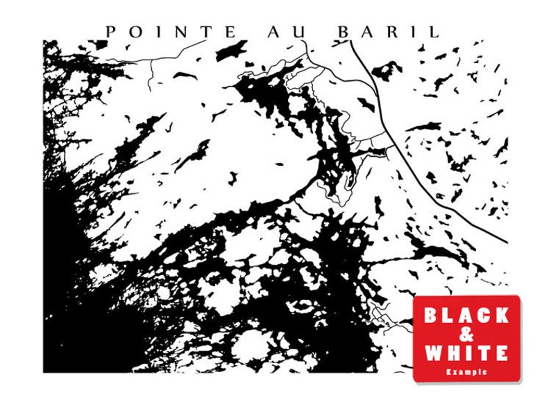Pointe Au Baril Map Print Ontario Art Canada Poster Etsy