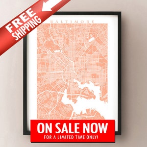 Baltimore Map Print  - Maryland, USA Art Poster - Home Decor City Wall Art