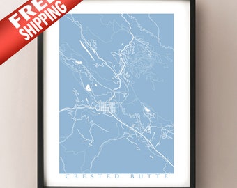 Crested Butte, CO Map Print - Colorado Poster