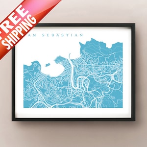 Carte de San Sebastian - Donostia, Basque County Spain Art Print