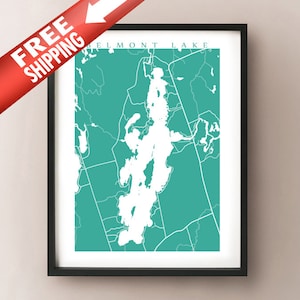 Belmont Lake Kaart - Crowe River Print - Peterborough County, Ontario Art - Canada Poster