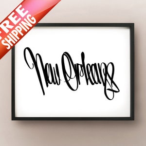 New Orleans, LA Calligraphie Horizontal Script Design