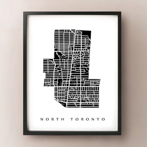 North Toronto Map - Toronto Neighbourhood Art Print