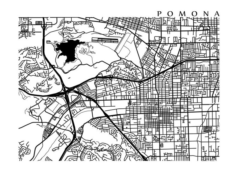 Pomona Map California Print - Etsy