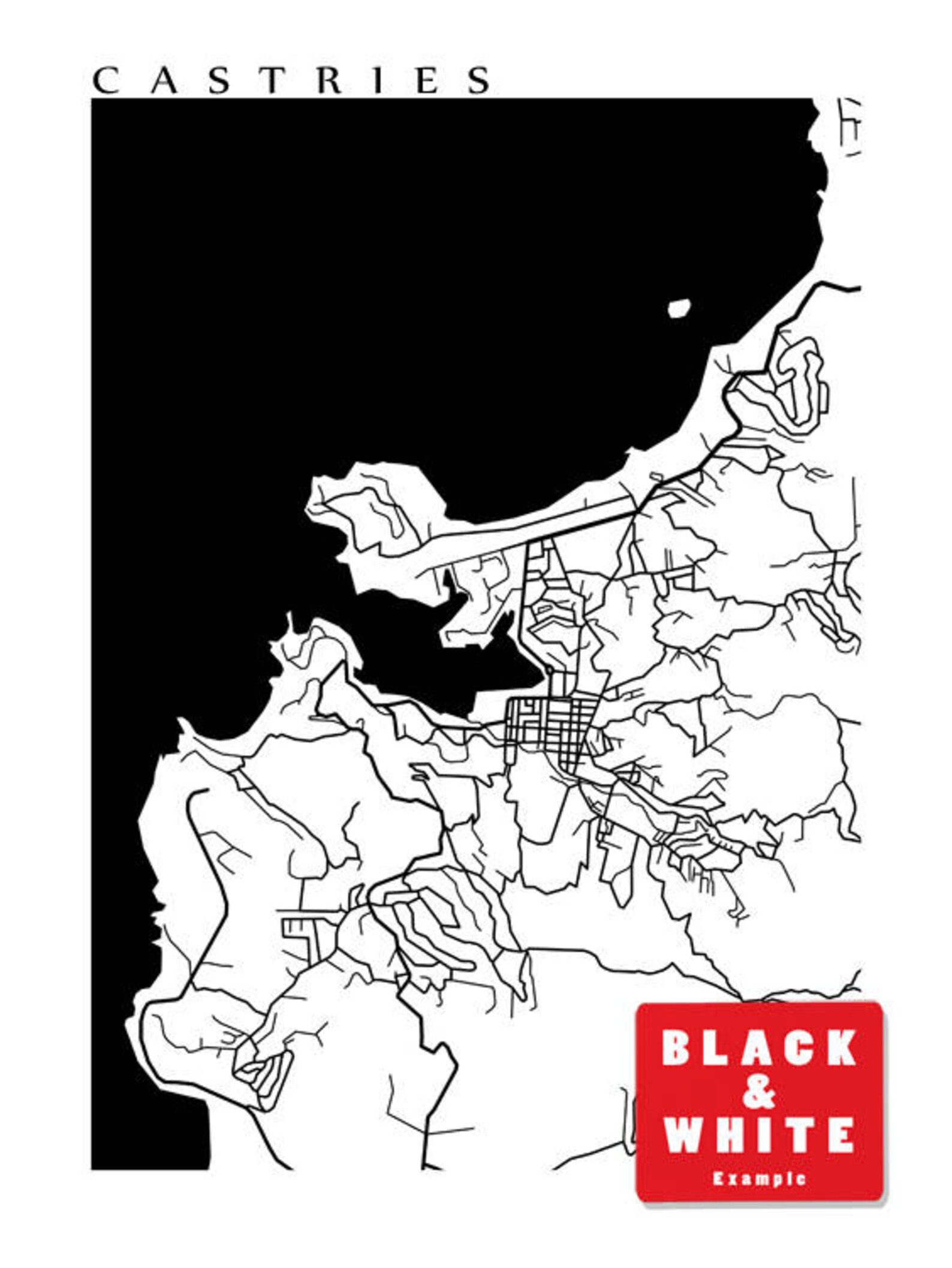 Castries, St. Lucia Map Print - Etsy