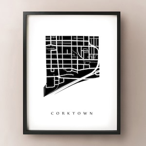 Corktown Mapa - Impresión de Arte Vecinal de Hamilton