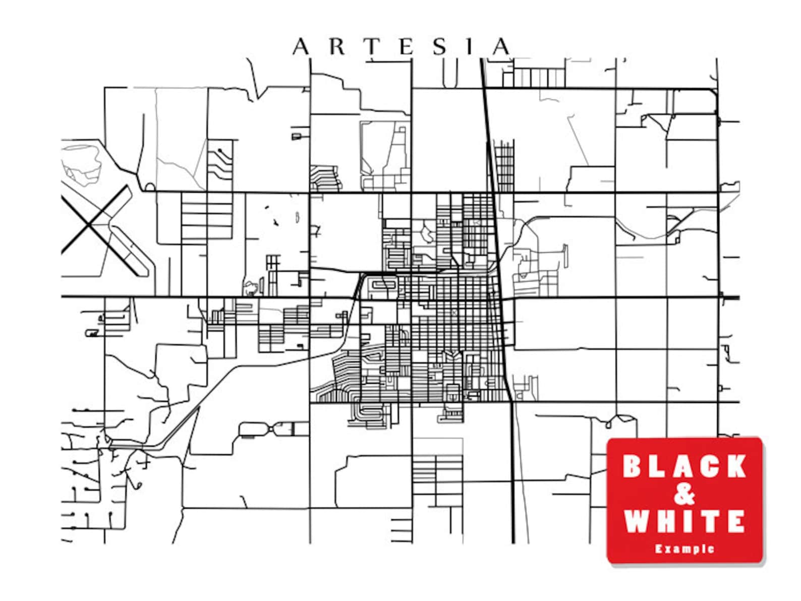 Artesia New Mexico Map Print Etsy