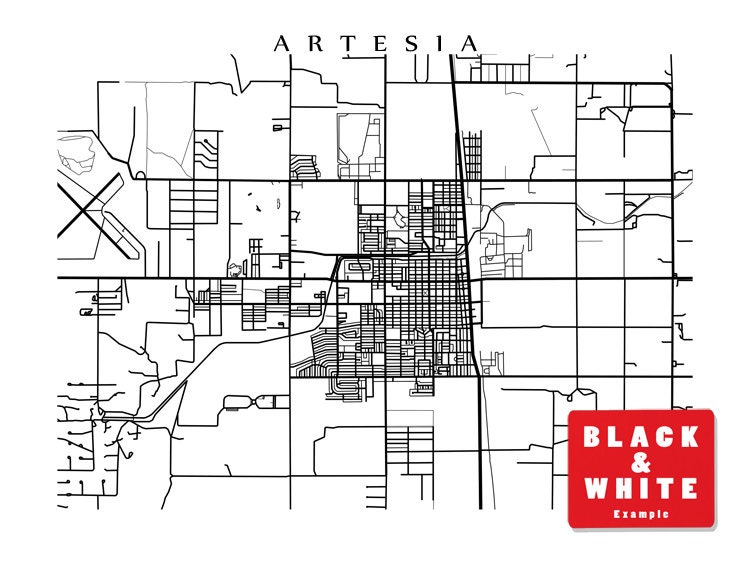 Artesia New Mexico Map Print Etsy