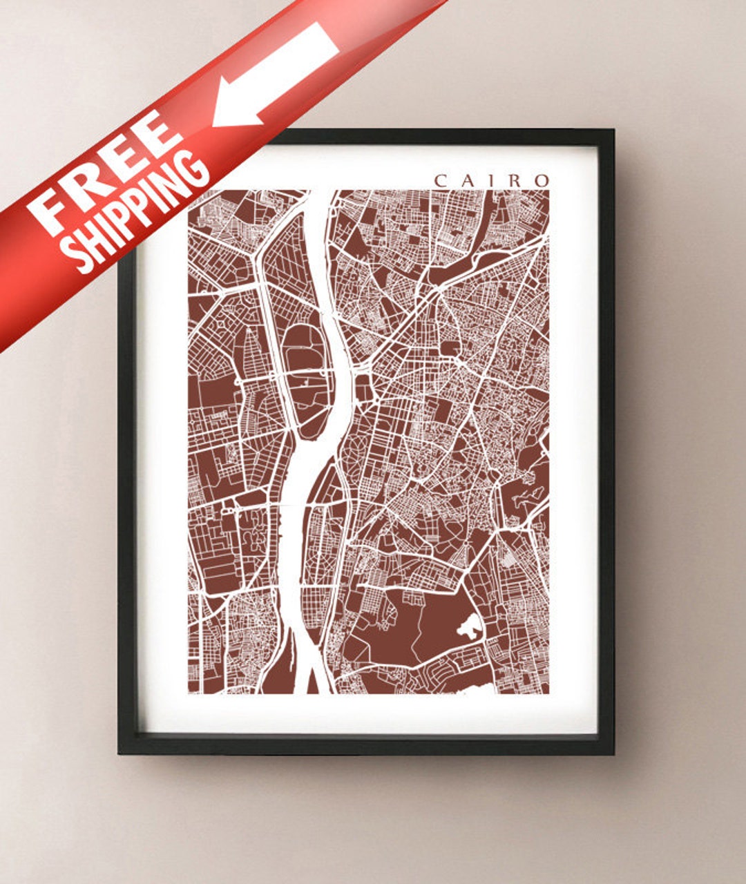 Cairo Map Art - Etsy