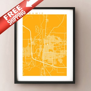 Laramie Carte Print - Wyoming Poster
