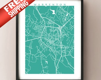 Warrenton, VA Map - Virginia Poster