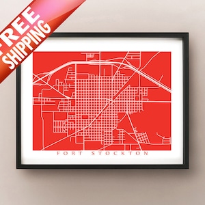 Impresión de mapas de Fort Stockton, TX - Cartel de Texas