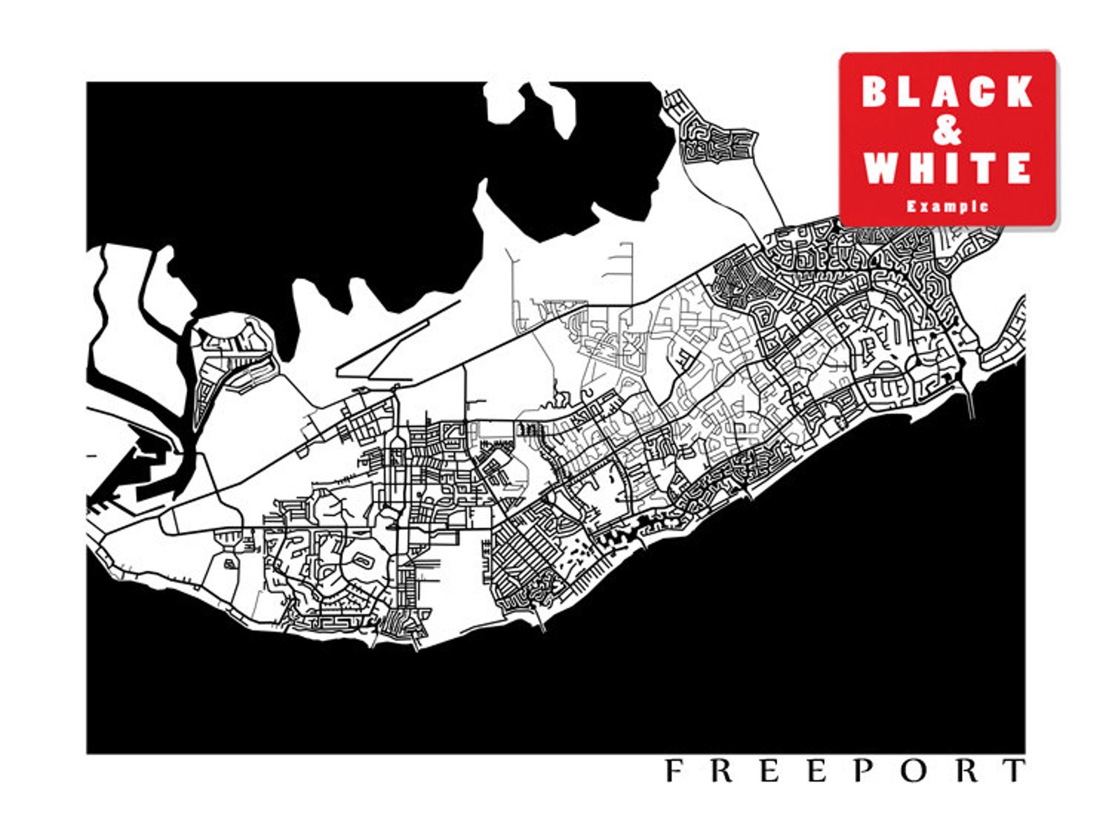 Freeport Bahamas Map Print - Etsy