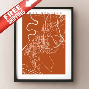 Fort Benning Map Print - Georgia Poster