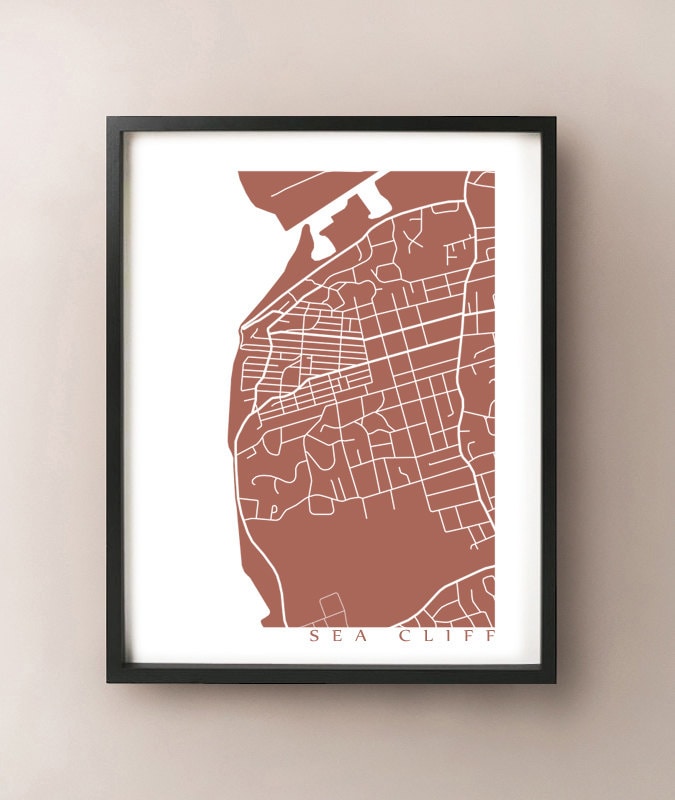 Sea Cliff Map Print Long Island New York Poster Etsy