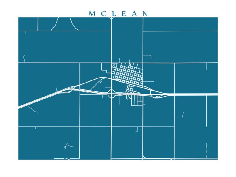 Mclean TX Map Print Texas Poster Etsy UK