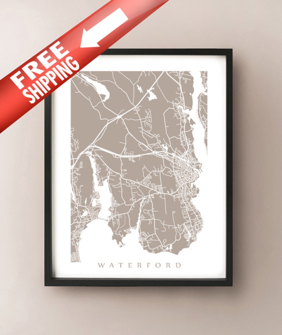 Waterford CT Map Print New London CT Etsy Il 8vjk 