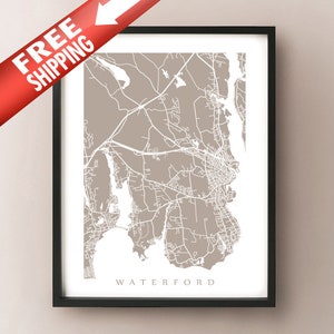 Waterford, CT Karte Drucken - New London, CT