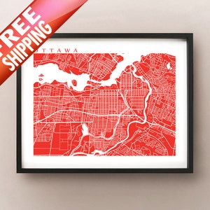 Ottawa Map Art - Canada Wall Art - Ontario