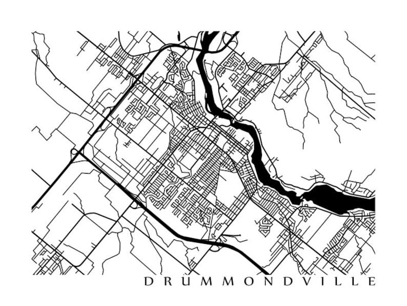 Drummondville Map Print Etsy