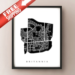 Britannia Map - Mississauga, ON Neighbourhood Art Print