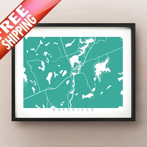 Baysville Karte Drucken - Lake of Bays, Muskoka, Ontario Kunst