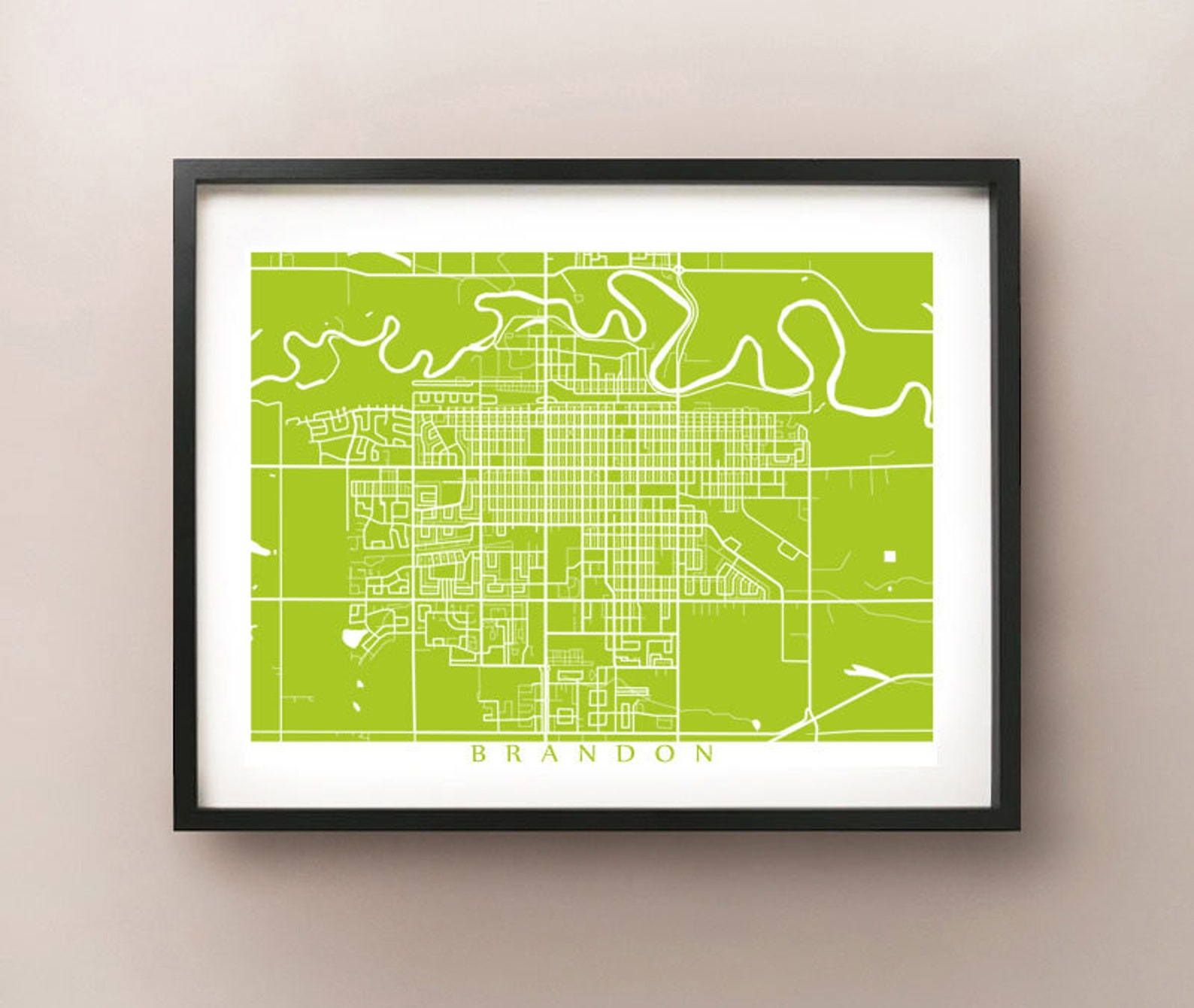 Brandon, MB Map Print - Manitoba Poster - Etsy