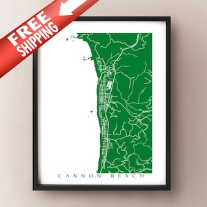 Cannon Beach Carte Print - Oregon Art Poster