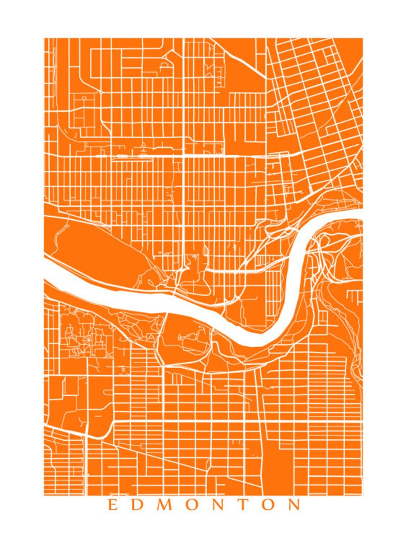 Edmonton Map Print Etsy Canada