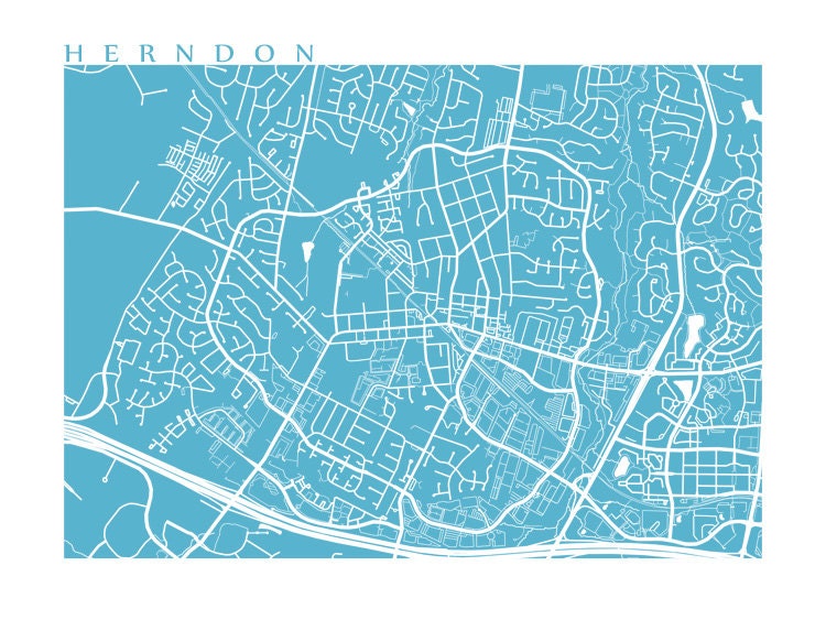 Herndon Map - Virginia Poster - Etsy