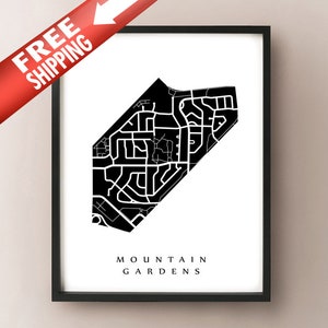 Carte de Mountain Gardens - Burlington, ON Neighbourhood Art Print