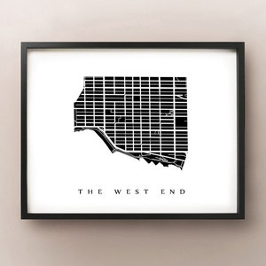 The West End Map - Vancouver Buurt Art Print