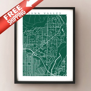 Lynn Valley, North Vancouver Map Poster Print - BC, Canada