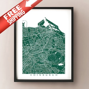 Edinburgh Karte Drucken - Schottland Plakat
