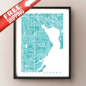 Safety Harbor, FL Kaart Print - Pinellas County, Florida Poster