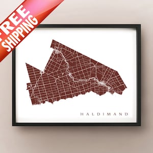Impression de carte du comté de Haldimand (Ontario)
