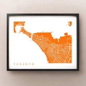 Taranto Italy Map Print: Apulia Modern Home Decor