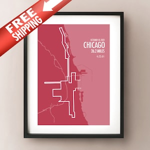 2021 Chicago Marathon Routekaart Afdrukken