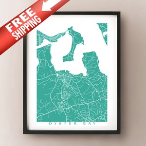 Oyster Bay - Bayville - Centre Island, NY Vertical Map Print - Long Island, New York Affiche