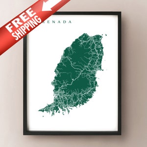 Grenada Insel Karte Druck