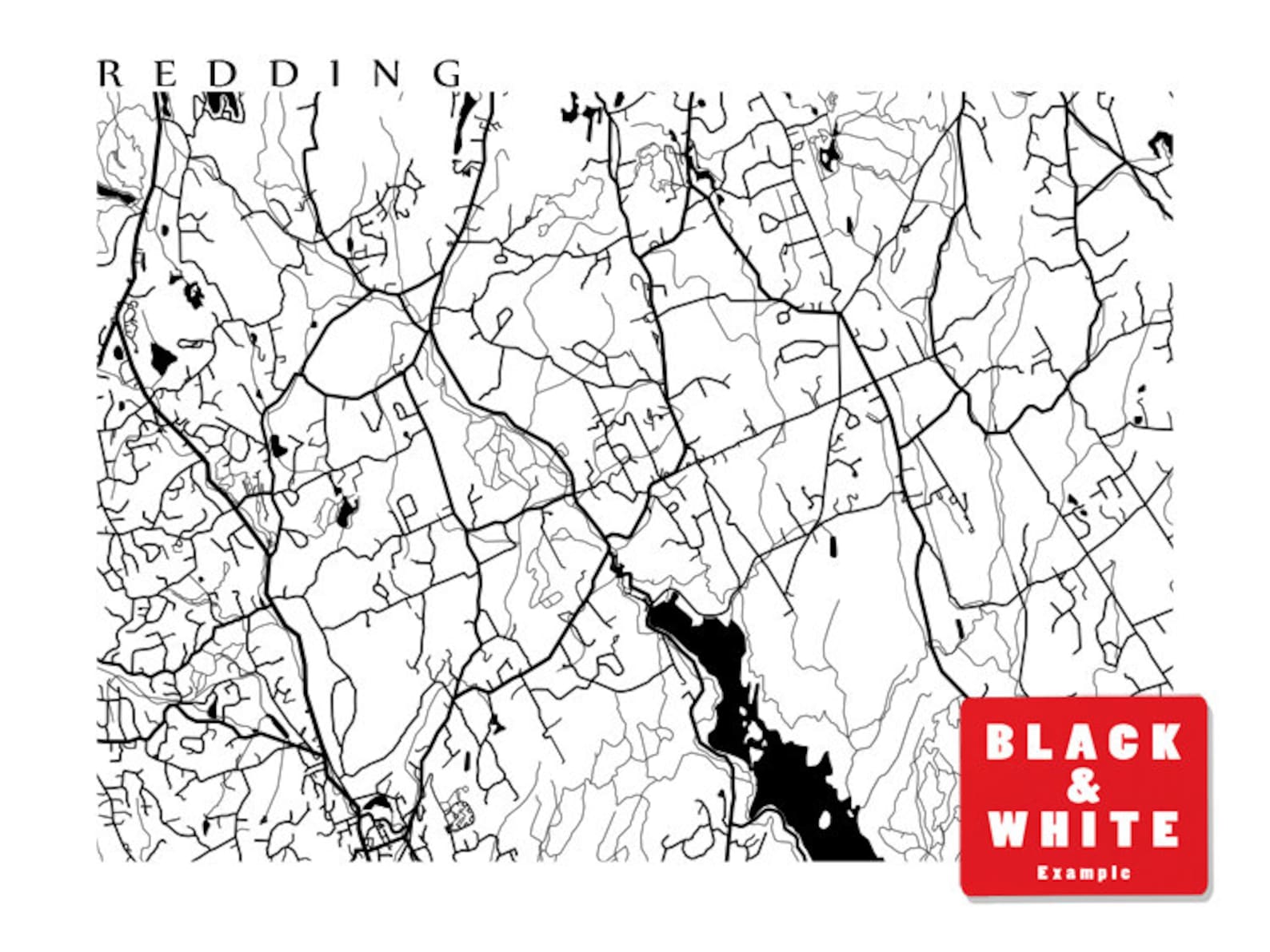 Redding CT Map Print Etsy