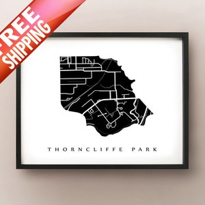 Thorncliffe Park Map - East York, Toronto, ON Neighbourhood Art Print