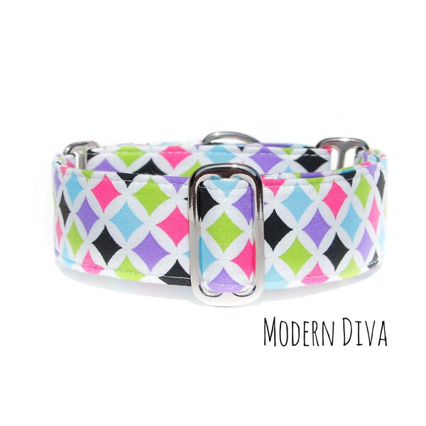 Modern Dog Collar, Preppy Martingale Dog Collar, Adjustable Dog Collar, Female Dog Collar, Girl Dog Collar...