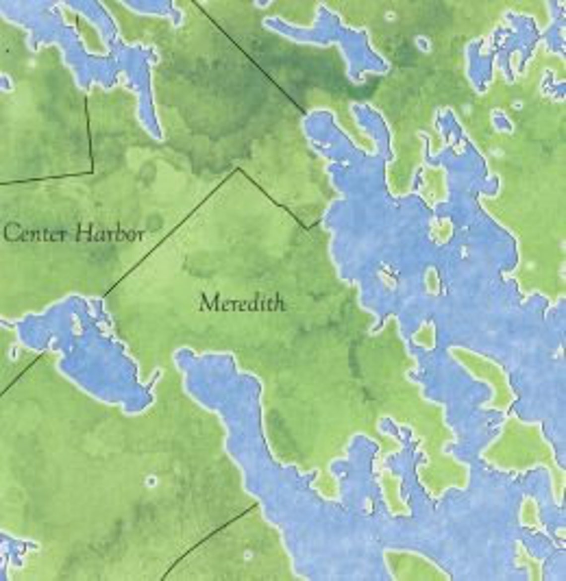 Lake Winnipesaukee Map Your Photos Watercolor Style - Etsy