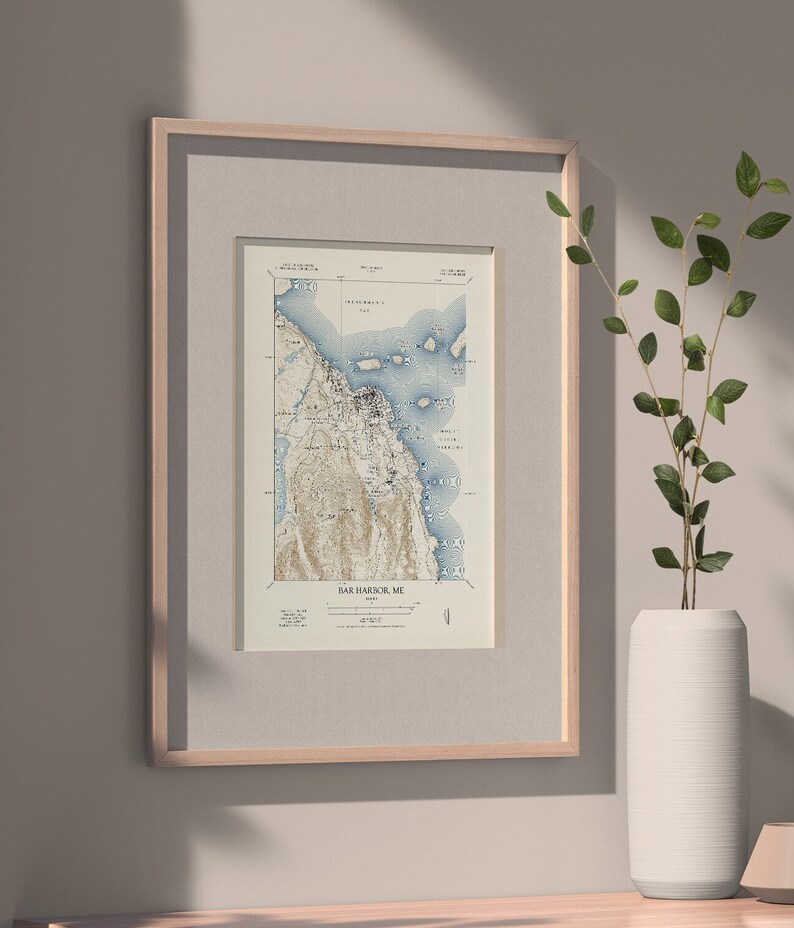 Bar Harbor Maine Map Vintage Style - Il 794xN.4724945679 975g